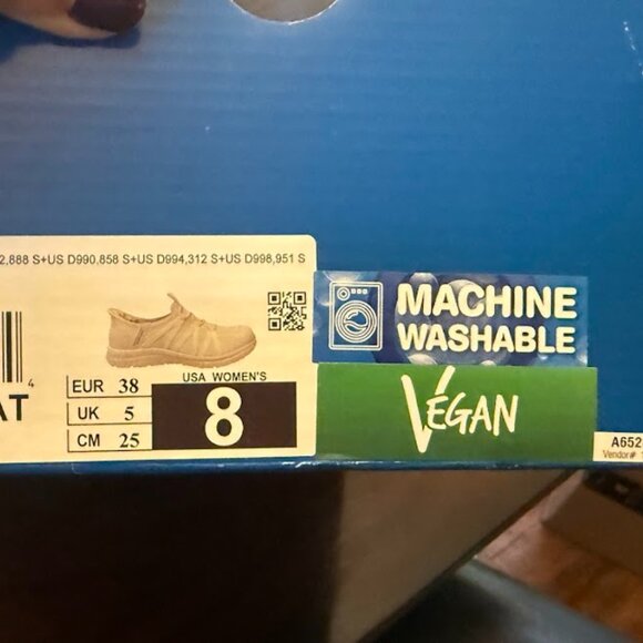 Women's Skechers Slip Ons Washable Sneakers w/ Air Cooled Memory Foam in Natural - Picture 6 of 9